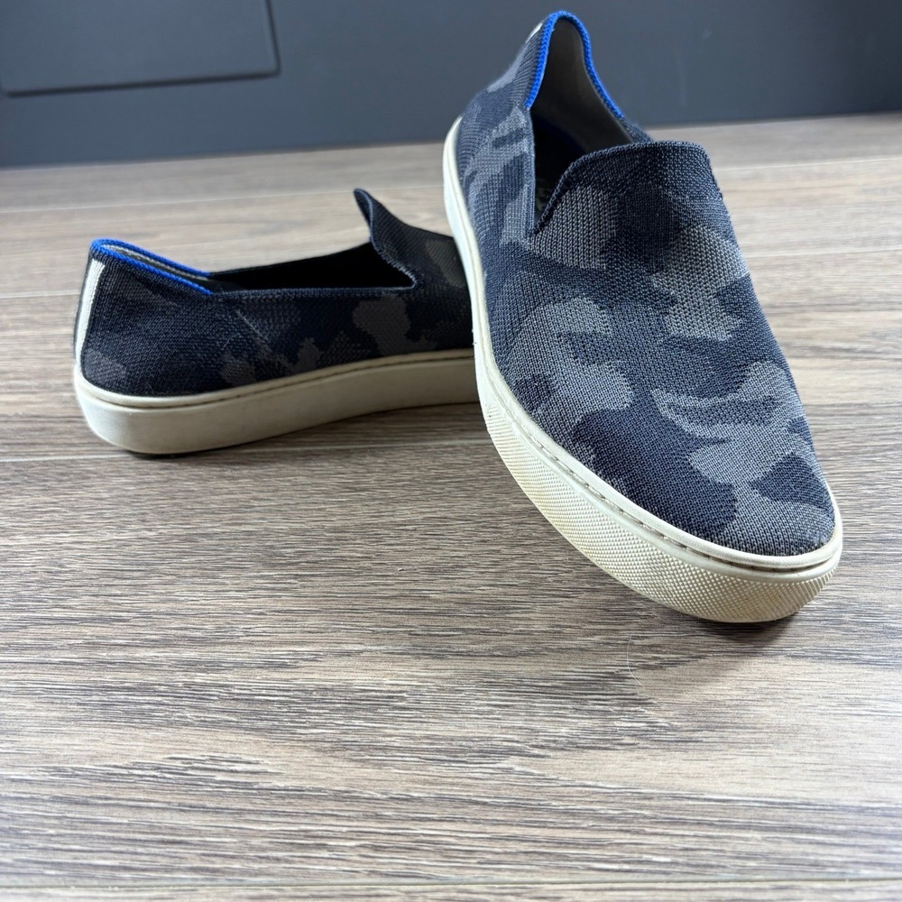 Rothy's The Original Slip On Sneaker Shadow Camo Size 8 Knit Washable Gray